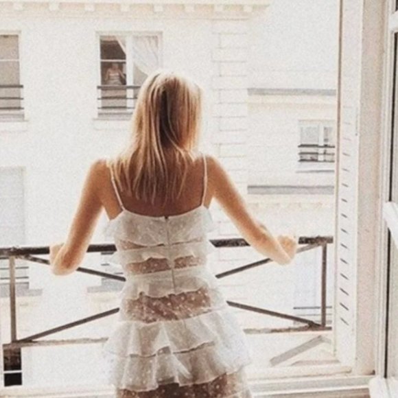 For Love And Lemons Cosmic Tiered Lace Mini Dress - Picture 3 of 16